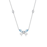 FANCIME "Azura" Sterling Silver Cut CZ Stones Butterfly Necklace Blue Main