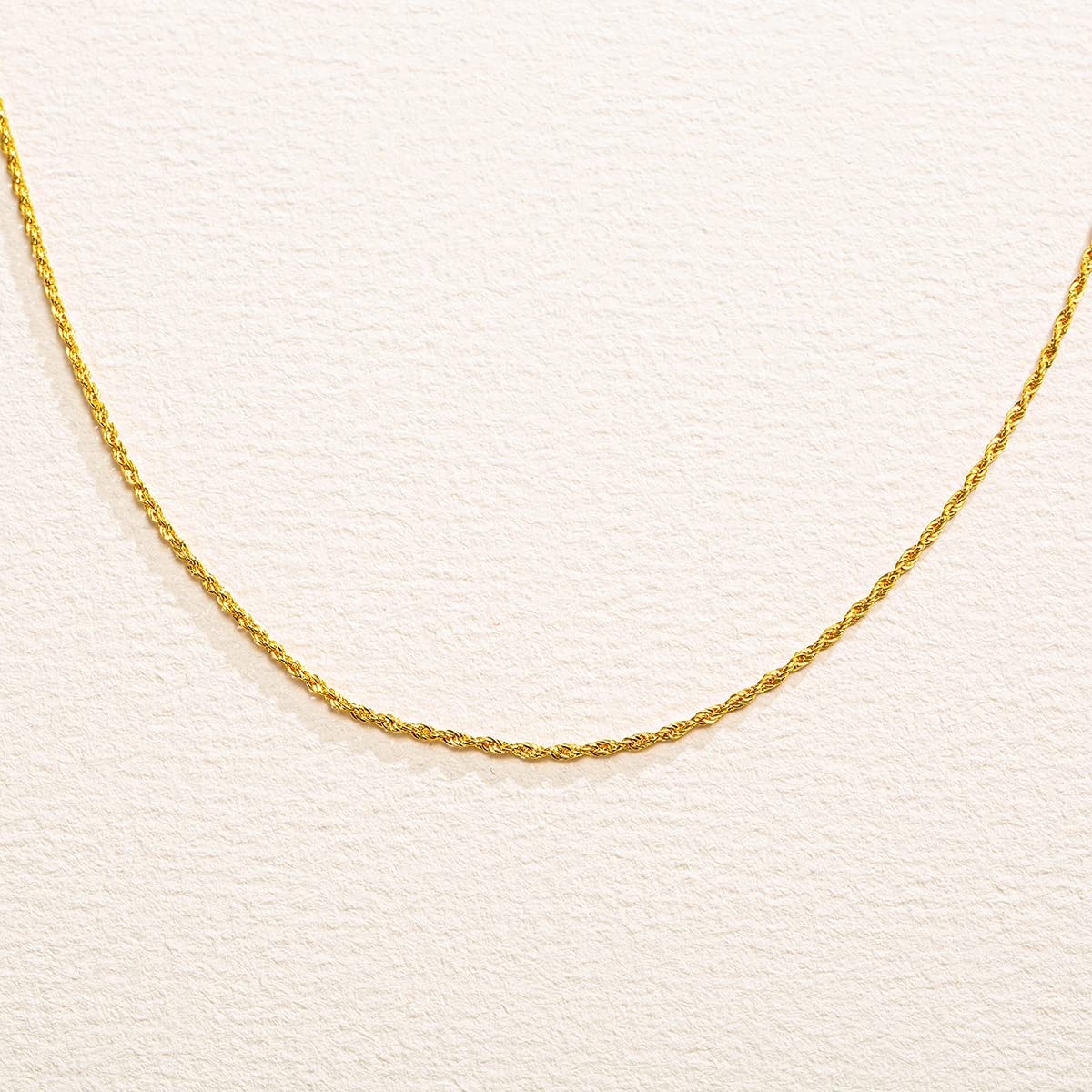 Women's Minimalist Rope Chain in 18k Yellow Gold (1.5mm)