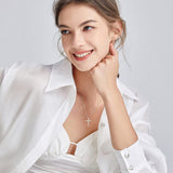 Collier en or blanc massif 14K avec gemme en moissanite blanche d'un carat