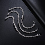 FANCIME Freedom Men's Wheat Link Chain Sterling Silver Bracelet Show