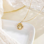 Fanci "Cutie" Cat Paw Dainty 14K Yellow Gold Necklace Back