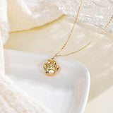 Fanci "Cutie" Cat Paw Dainty 14K Yellow Gold Necklace Back