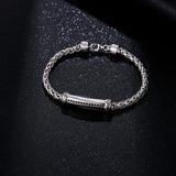 FANCIME Freedom Men's Wheat Link Chain Sterling Silver Bracelet Show