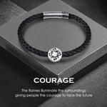FANCIME COURAGE  Mens Leather Sterling Silver Bracelet Poster