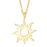 FANCIME Sun 14k Solid Yellow Gold Necklace Main