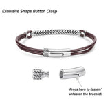 FANCIME FOOTPRINT Mens Leather Sterling Silver Bracelet  Link