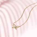 FANCIME "Yellow Cosmo" Diamond Butterfly 14K Yellow Gold Necklace Full
