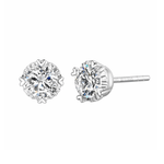 FANCIME Moissanite Heart Bezel 14K White Gold Stud Earrings Show Main