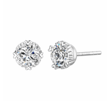 FANCIME Moissanite Heart Bezel 14K White Gold Stud Earrings Show Main