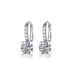 FANCIME 4 Prong Moissanite Dangle 925 Sterling Silver Earrings Main