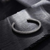 FANCIME Intrepidity Mens Open Cuff 925 Sterling Silver Bracelet Show