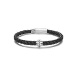 FANCIME PATH Mens Leather Sterling Silver Bracelet Main