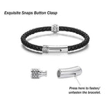 FANCIME PATH Mens Leather Sterling Silver Bracelet Show