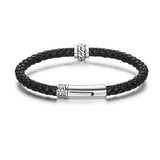 FANCIME PATH Mens Leather Sterling Silver Bracelet Show