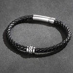 FANCIME PATH Mens Leather Sterling Silver Bracelet Show