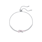 FANCIME "Love Knot" Sweet Bow Sterling Silver Bracelet Main