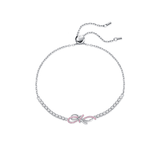 FANCIME "Love Knot" Sweet Bow Sterling Silver Bracelet Main